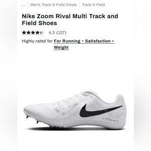 $⬇️LIKE NEW TRACK SPIKES! Nike Zoom Rival Multi Track and Field Shoes. Worn once